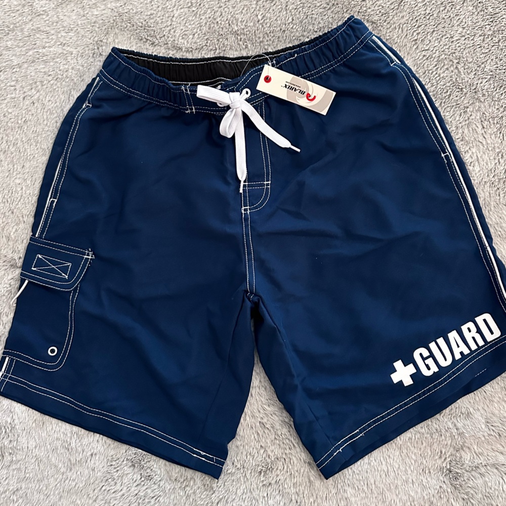 Mens Lifeguard swimsuit, Blue, size Medium